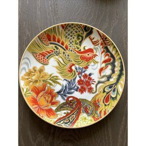 Williams Sonoma New Moon Phoenix Salad Plate New Year Porcelain Gold Accents